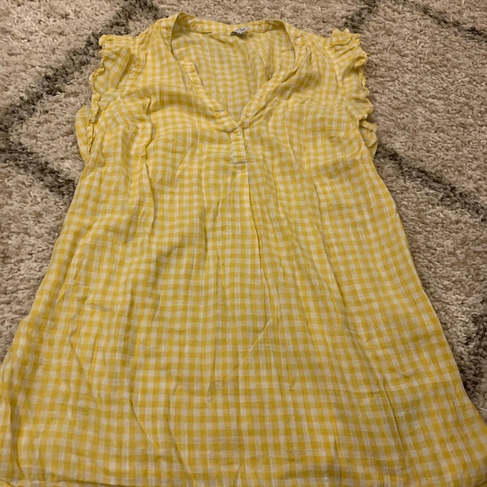 Yellow gingham maternity top